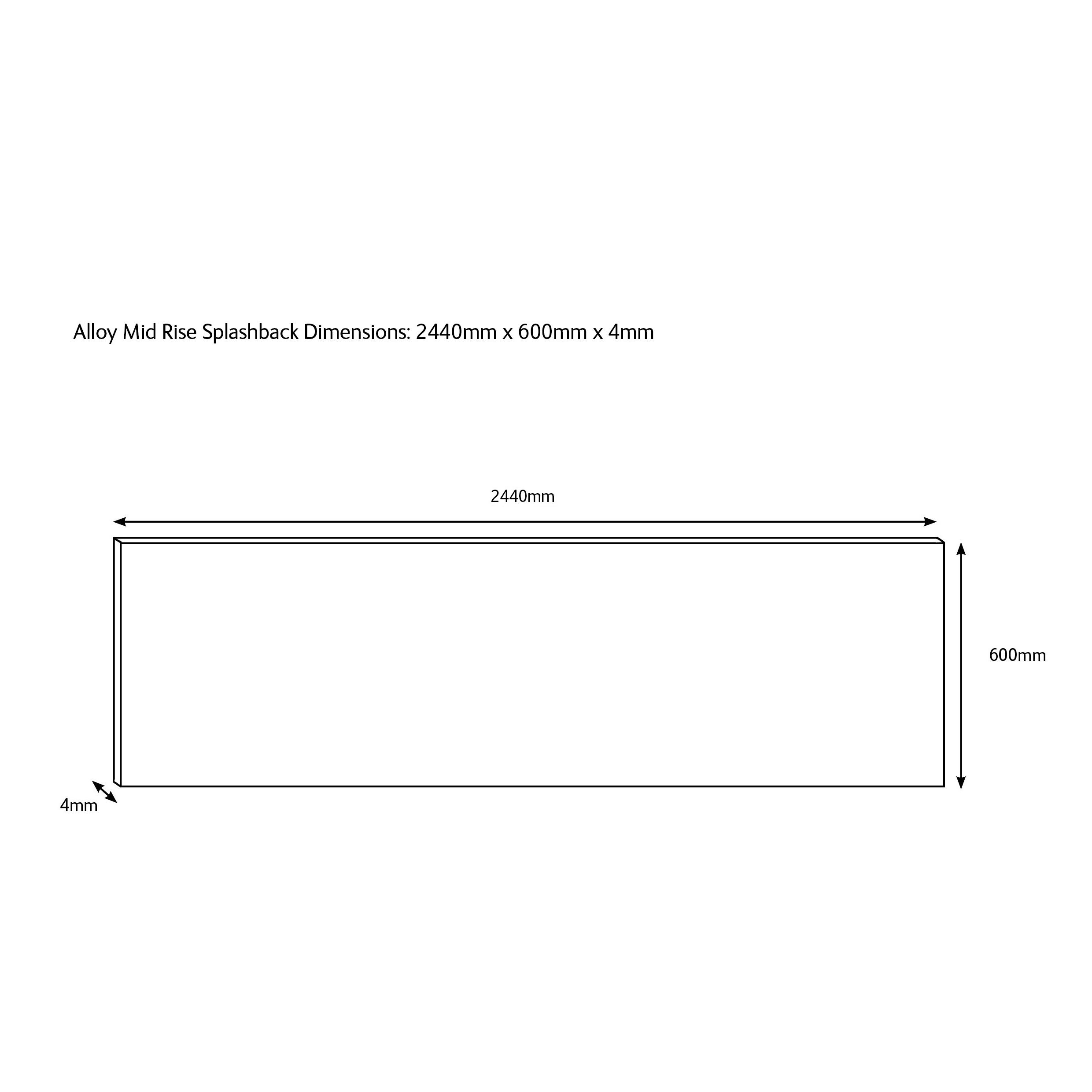 Splashwall Alloy Grey Subway pattern Aluminium Splashback, (H)600mm (W)2440mm (T)4mm