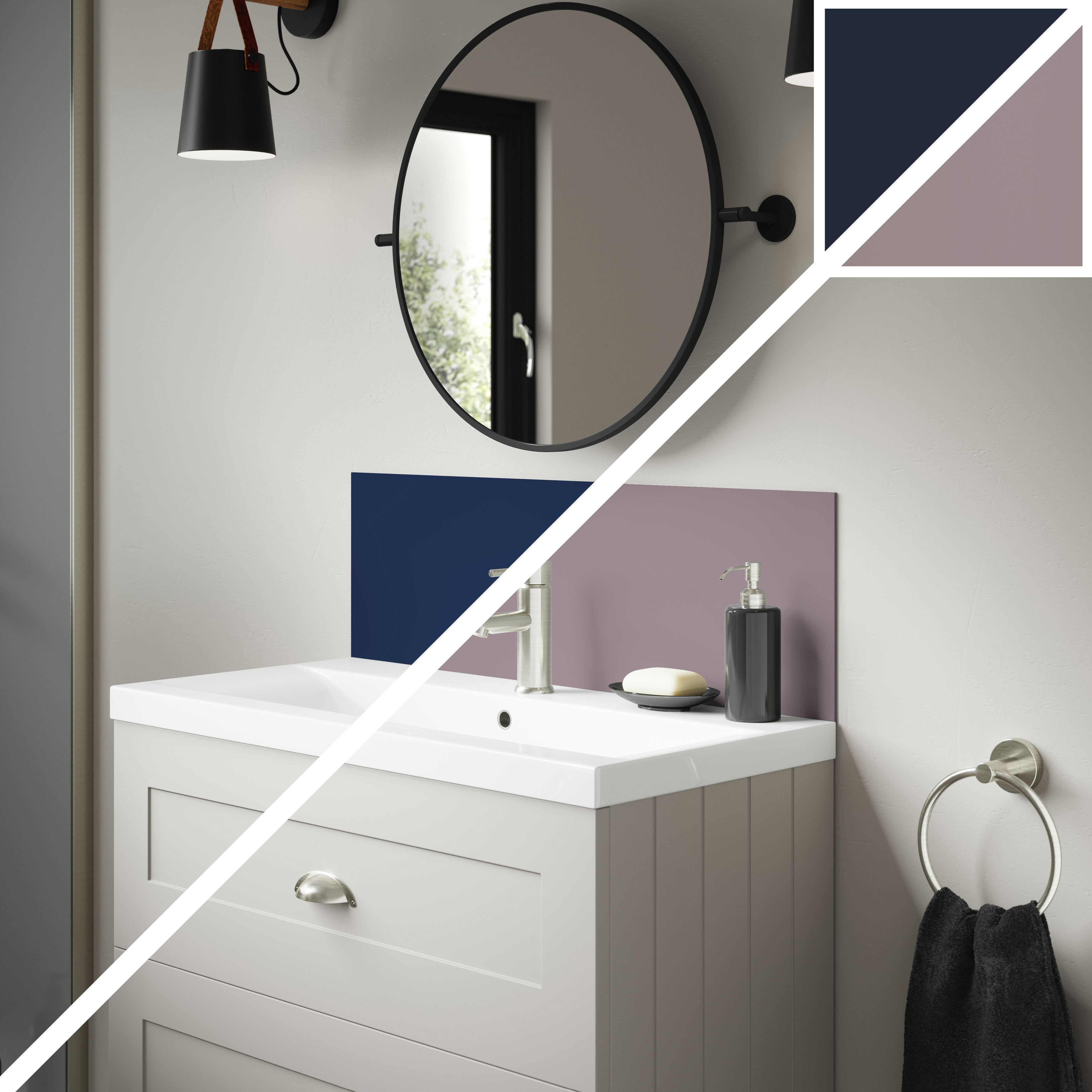 Splashwall Alloy Laminate Adhesive Double-sided Bathroom Splashback (H ...