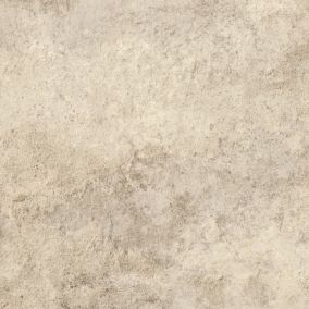 Splashwall Alloy Matt Beige Treviso Travertine effect Laminate Adhesive Bathroom Splashback (H)25cm (W)60cm