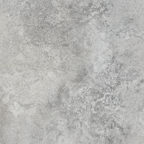 Splashwall Alloy Matt Grey Caldeira Stone effect Laminate Adhesive Bathroom Splashback (H)25cm (W)40cm