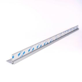 Splashwall Alloy Silver Aluminium Worktop corner joint (H)600mm