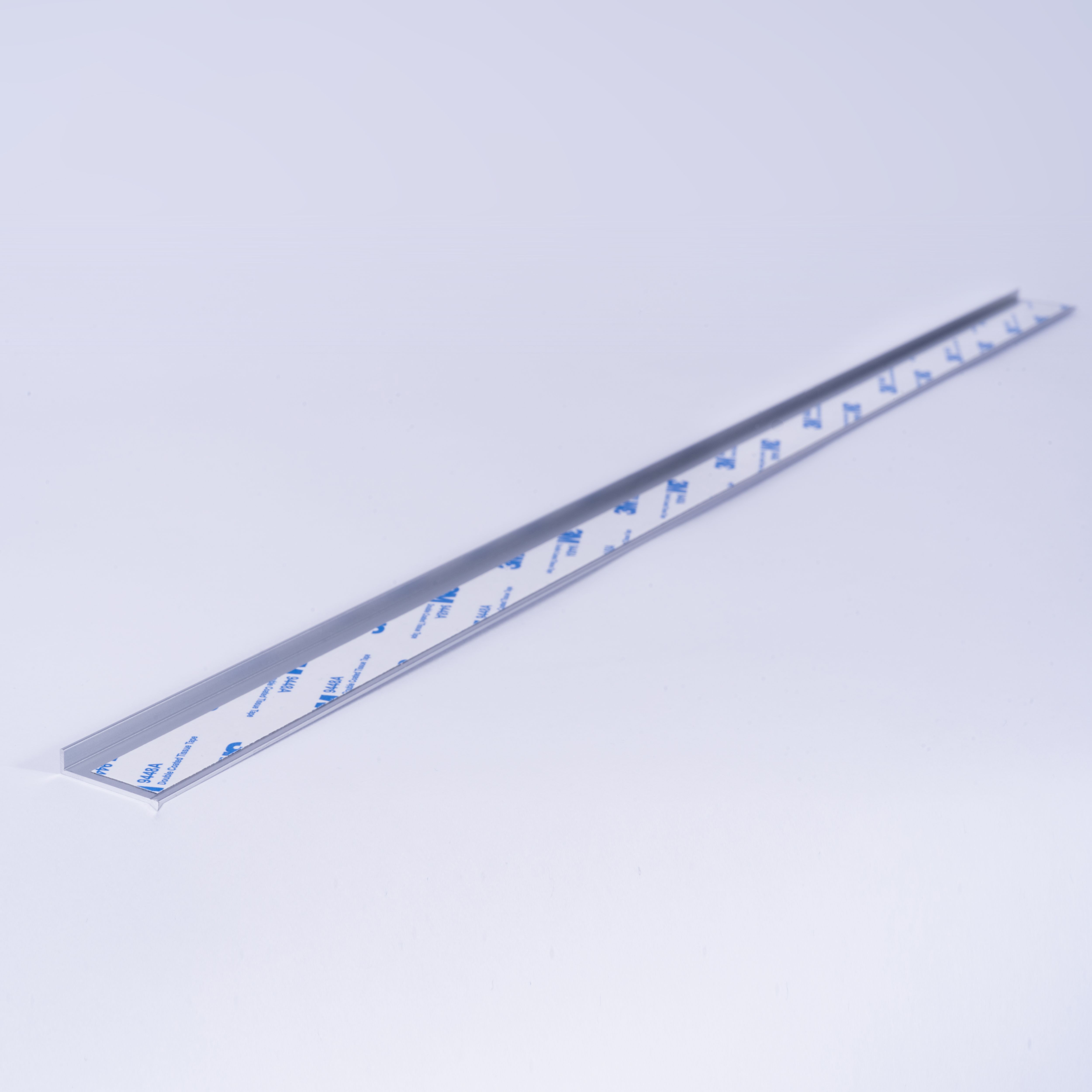 Splashwall Alloy Silver Aluminium Worktop end cap (H)2440mm (W)4mm
