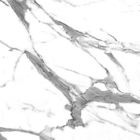 Splashwall Alloy White Marble effect Aluminium Splashback, (H)750mm (W)2440mm (T)4mm