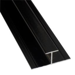 Splashwall Black H-shaped Panel straight joint, (L)2420mm