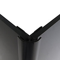 Splashwall Black Straight Panel external corner joint, (L)2440mm (T)4mm