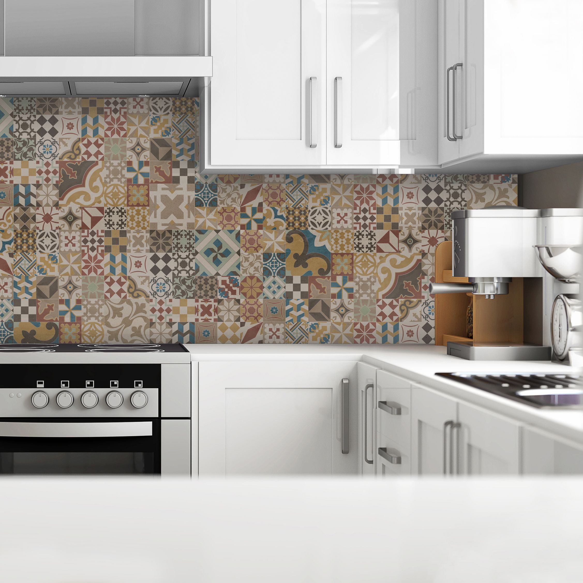 Splashwall  White / Black Matt MDF Splashback 2440mm x 1220mm x 9mm