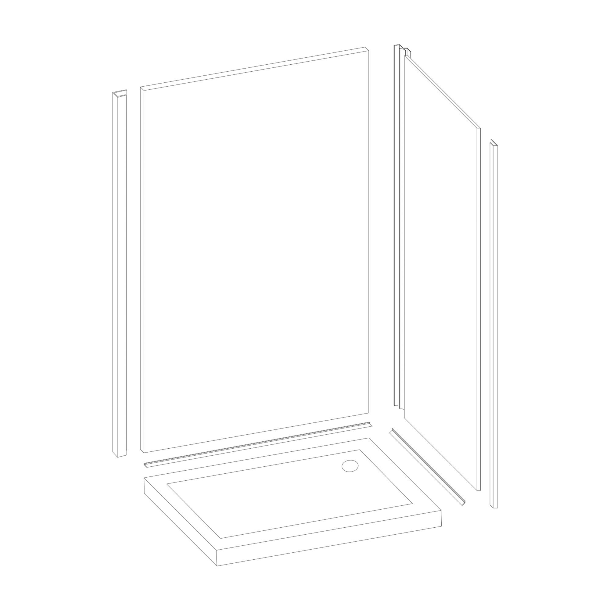 Splashwall Copper oxide 2 sided Shower Panel kit (W)1200mm (T)11mm