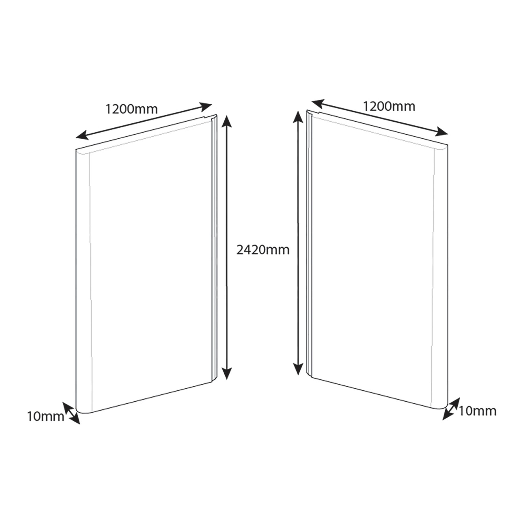Splashwall Elite 2 panel Composite Wall panel kit (L)2420mm (W)1200mm - Pastel blue