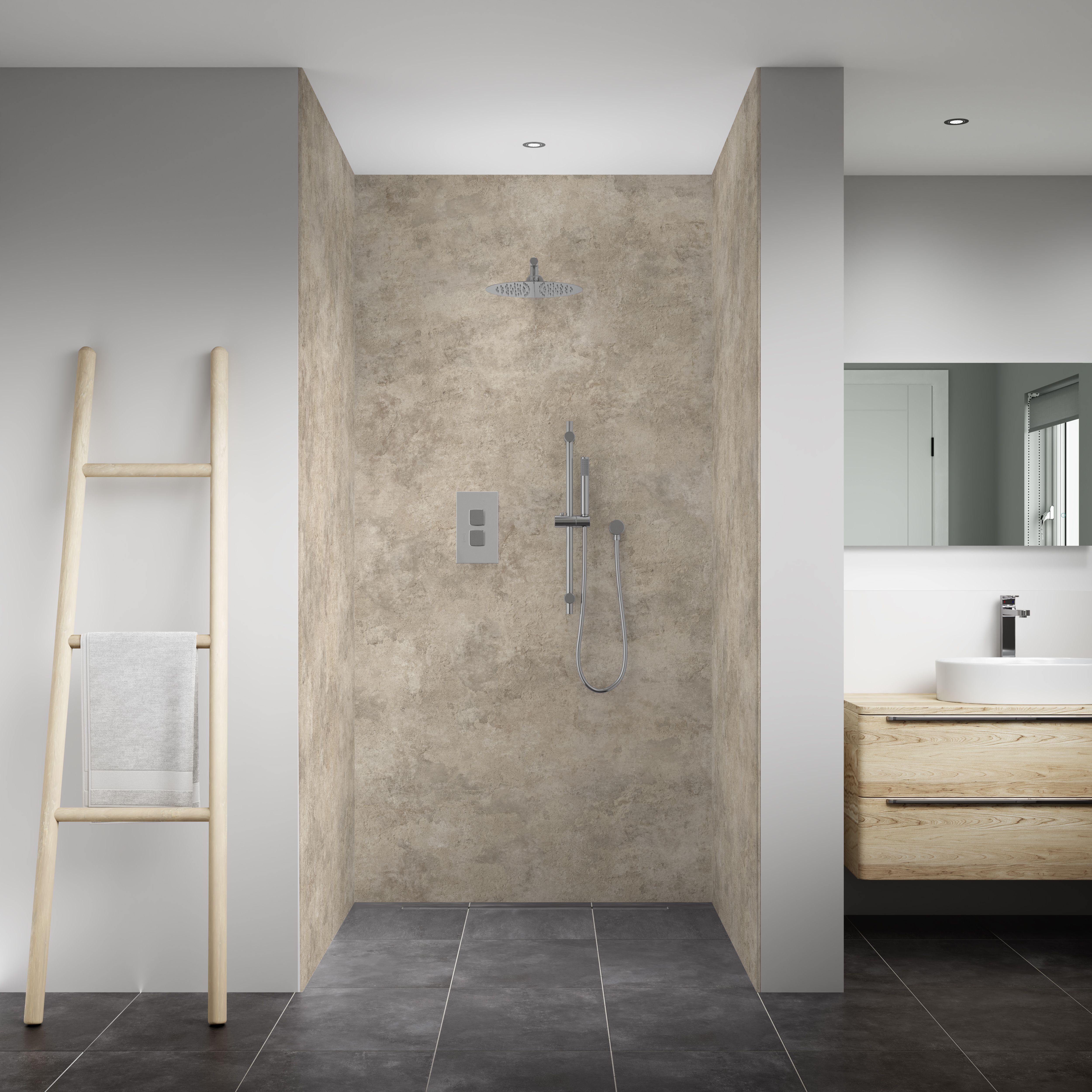 Splashwall Elite 3 panel MPC Wall panel kit (L)2420mm (W)1200mm - Treviso