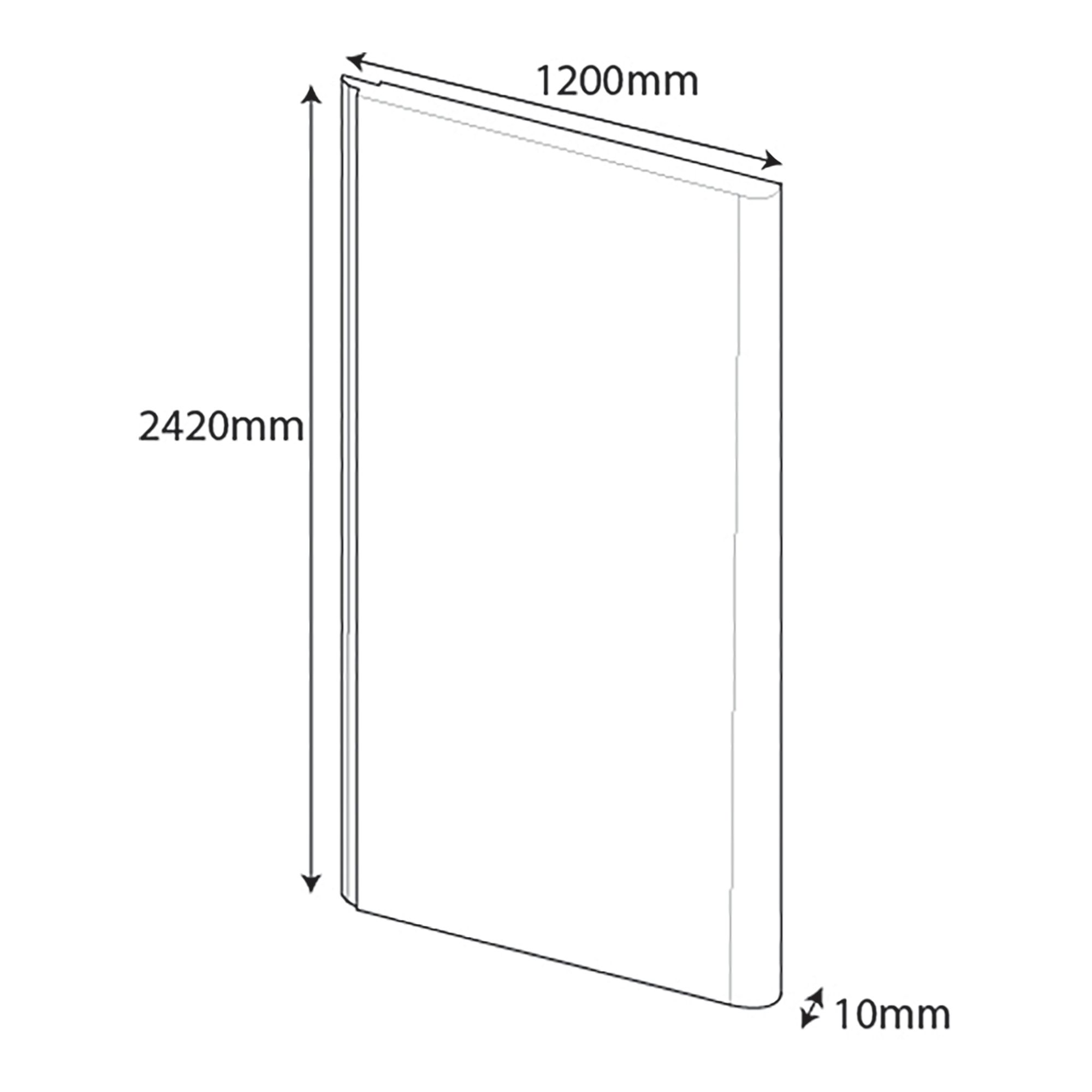 Splashwall Elite Composite Postformed Bathroom Panel (H)2420mm (W)1200mm - Matt Light grey Tile effect