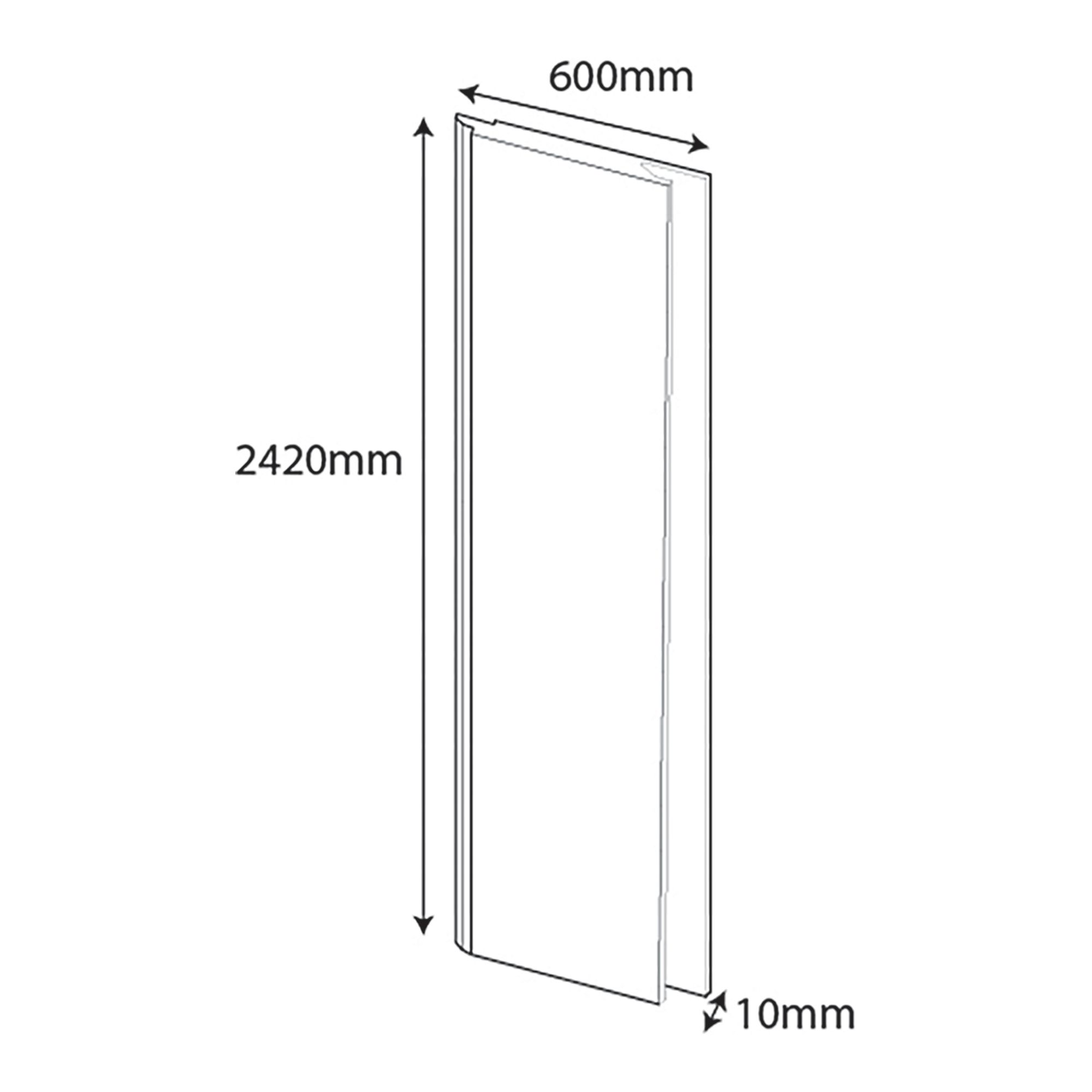 Splashwall Elite Composite Tongue & groove Bathroom Panel (H)2420mm (W)600mm - Matt Stone grey Tile effect