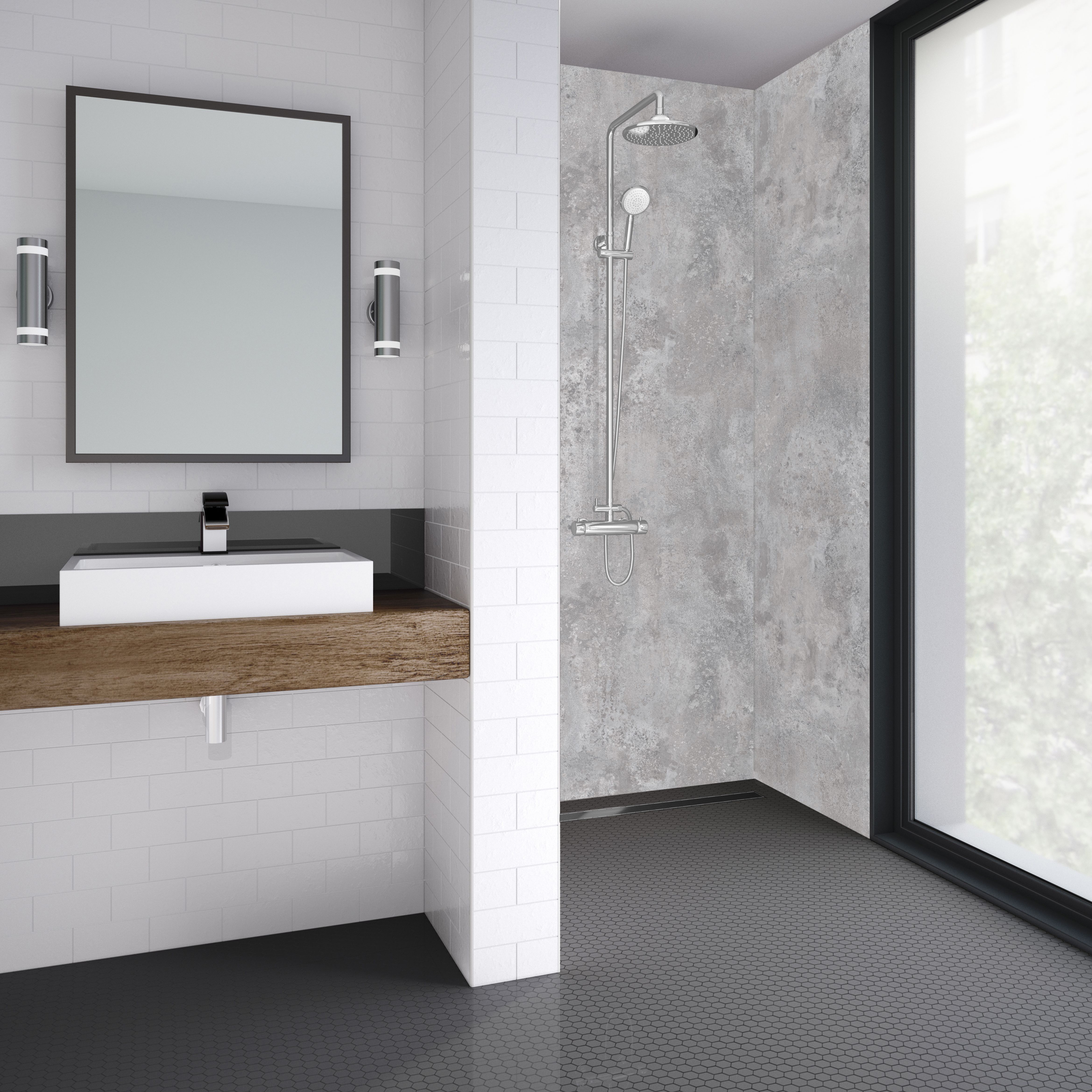 Splashwall Elite Matt Caldeira Tongue & groove Shower wall panel (H)2420mm (W)1200mm (T)11mm - 4
