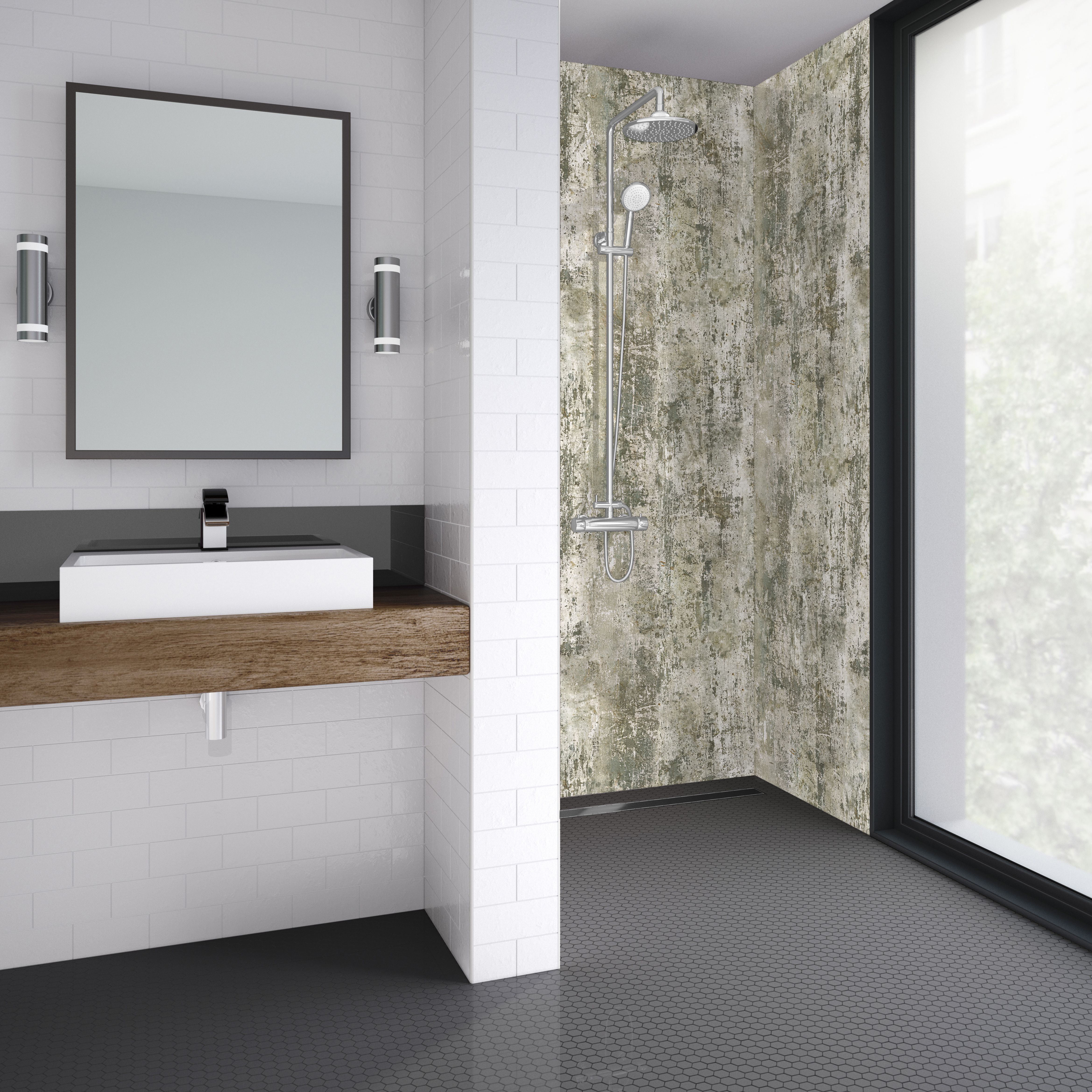 Splashwall Elite Matt Milk Paint MDF & vinyl Panel (H)2420mm (W)600mm