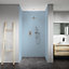 Splashwall Elite Matt Pastel blue 3 sided Shower Wall panel kit (L)2420mm (W)1200mm (T)11mm