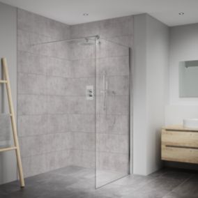 Splashwall Elite Matt Stone grey Composite Bathroom Panel (H)2420mm (W)1200mm