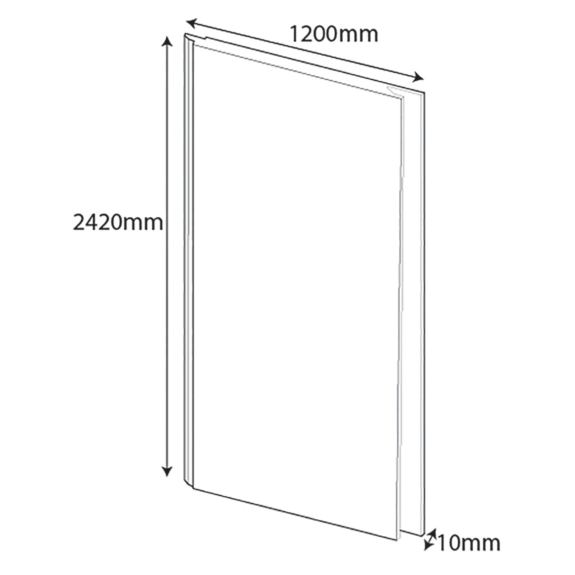Splashwall Elite MPC Tongue & groove Bathroom & wet room Panel (H)2420mm (W)1200mm - Matt Silver Stone