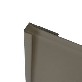 Splashwall Fawn Straight Panel end cap, (L)2440mm (T)4mm