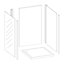 Splashwall Gloss Brushed black Tile effect 3 sided Shower Panel kit (L)2420mm (W)1200mm (T)3mm