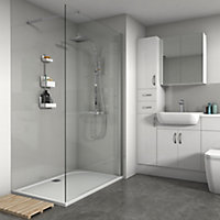 Splashwall Gloss Chrome effect 2 sided Shower Panel kit (L)1200mm (W)1200mm (T)4mm