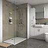 Splashwall Gloss Fawn 3 sided Shower Panel kit (L)1200mm (W)1200mm (T)4mm