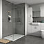Splashwall Gloss Grey Tile effect 2 sided Shower Panel kit (L)2420mm (W)1200mm (T)3mm