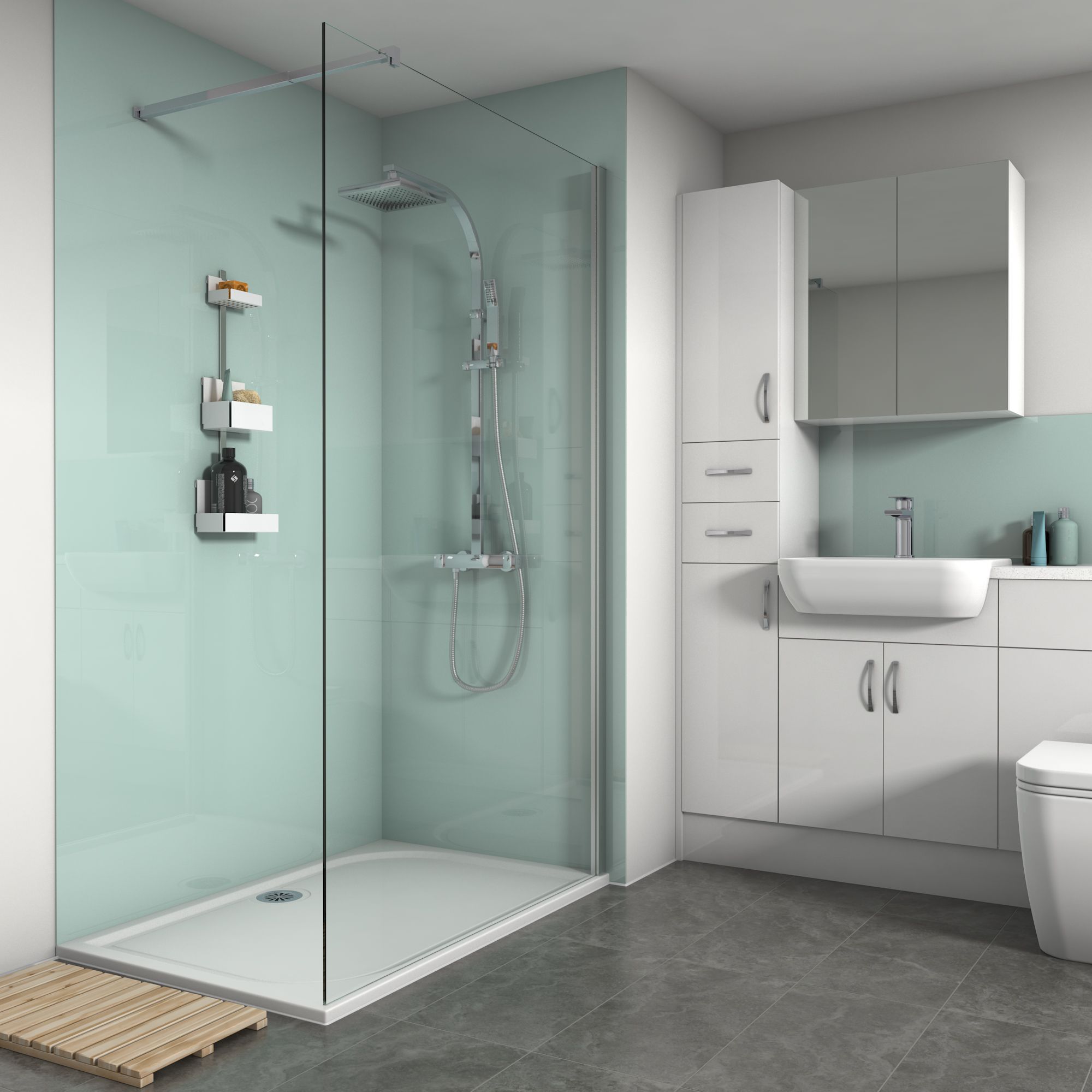 Splashwall Mist 2 sided Panel kit (L)1200mm (W)1200mm