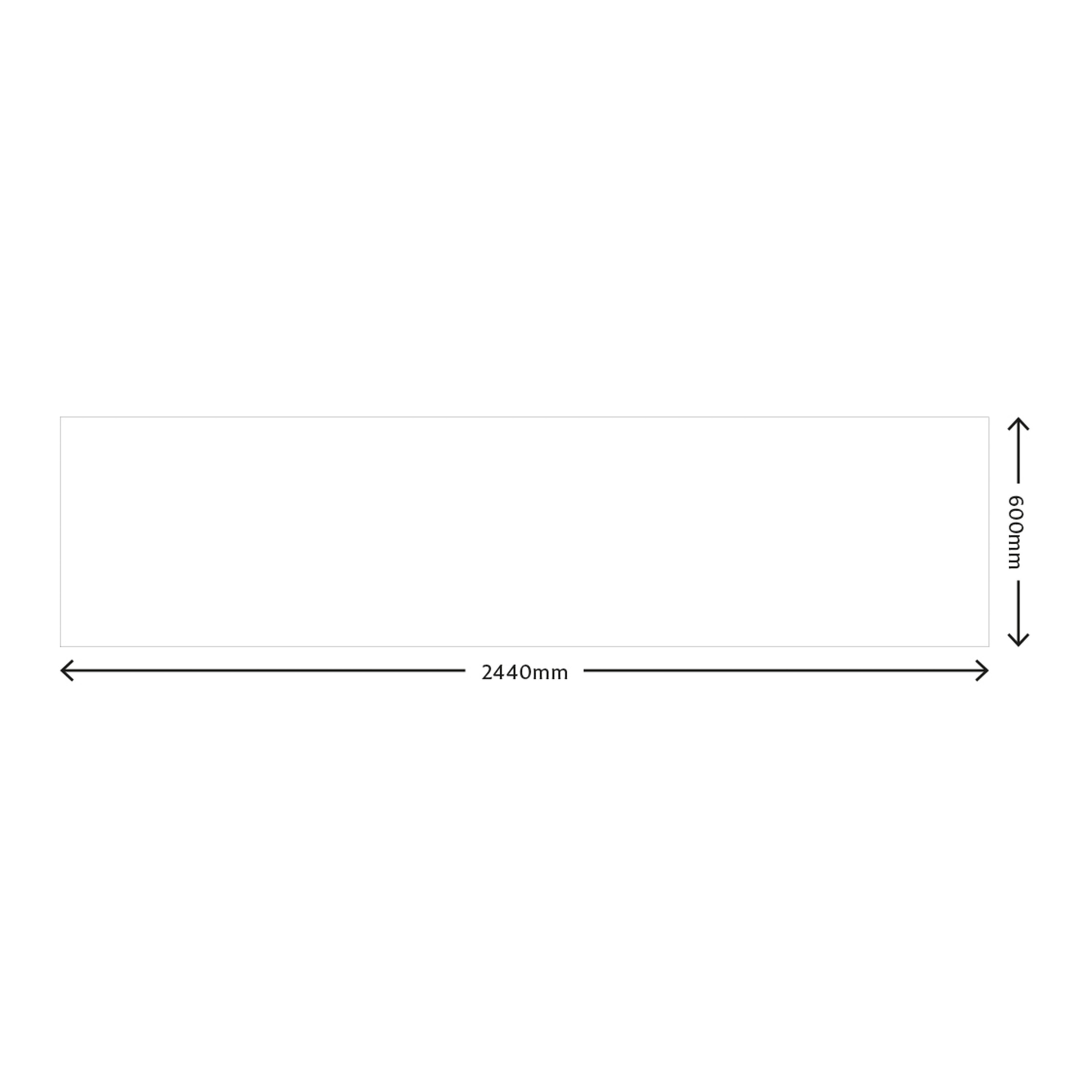Splashwall  Black / Grey Acrylic Gloss Splashback 2440mm x 600mm x 4mm - 4