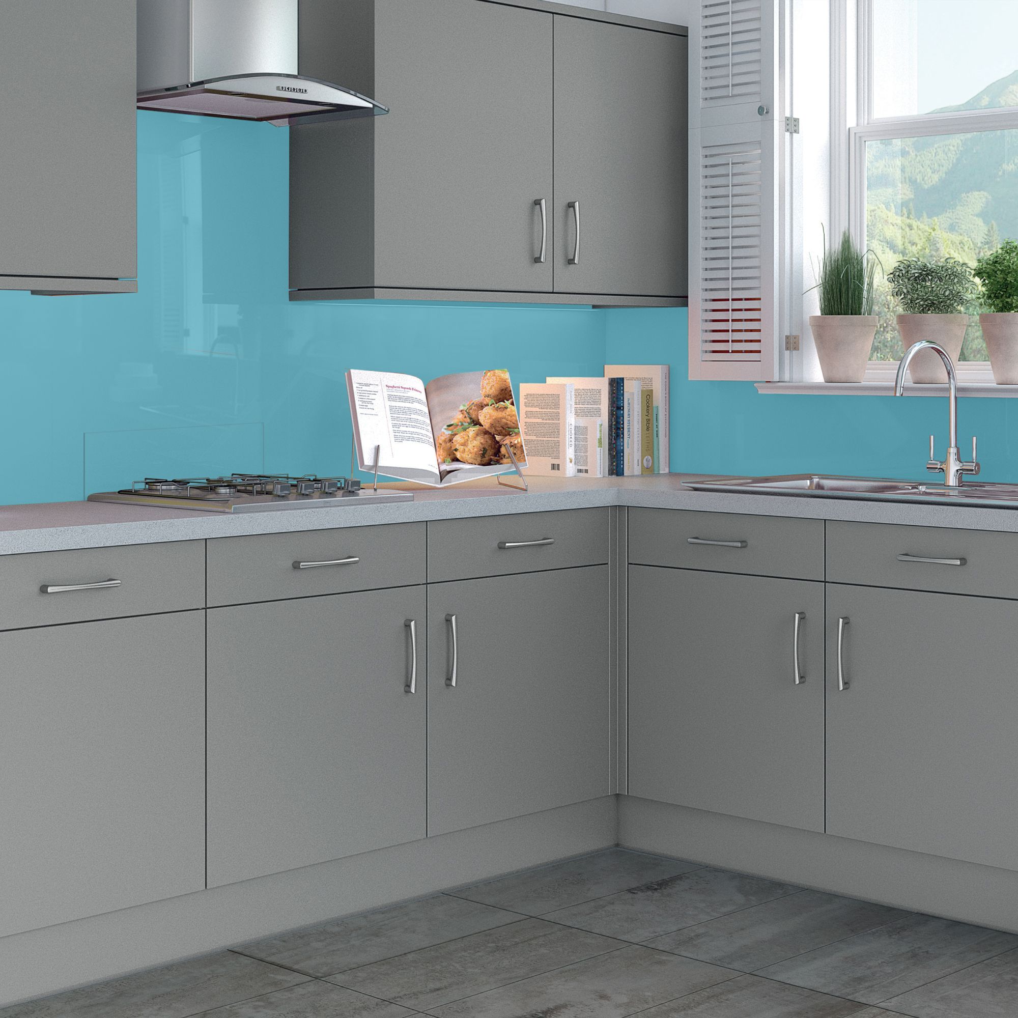 Splashwall  Ocean Acrylic Matt Splashback 2440mm x 600mm x 4mm - 4