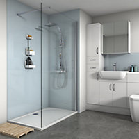 Splashwall Gloss Pale blue 2 sided Shower Panel kit (L)1200mm (W)1200mm (T)4mm
