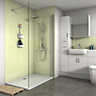 Splashwall Gloss Pale lemon 2 sided Shower Panel kit (L)1200mm (W)1200mm (T)4mm