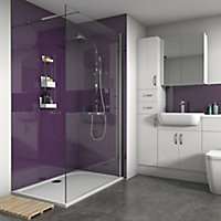 Splashwall Gloss Violet 2 sided Shower Panel kit (L)1200mm (W)1200mm (T)4mm