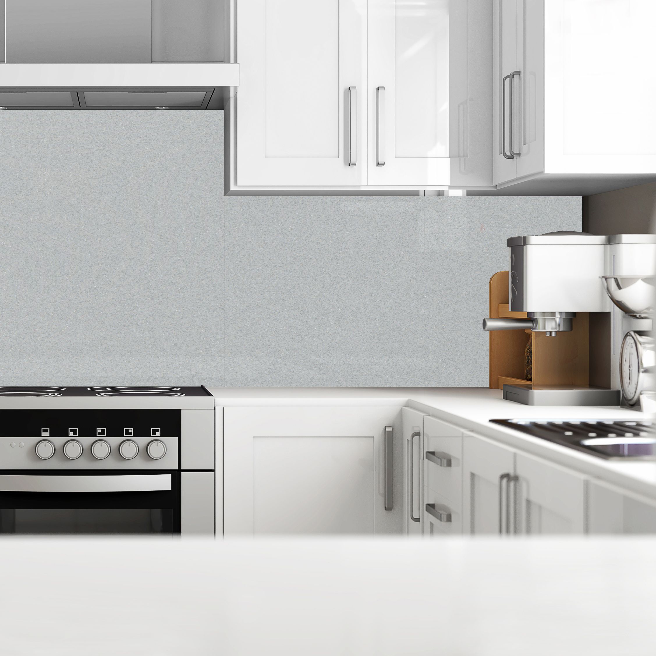 Splashwall Gloss White Glass Splashback, (H)750mm (W)900mm (T)6mm