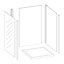 Splashwall Gloss White Tile effect 3 sided Shower Panel kit (L)1200mm (W)2420mm (T)3mm