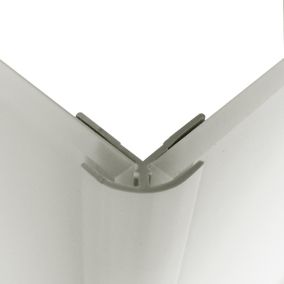 Splashwall Grey Panel external corner joint, (W)400mm (T)4mm