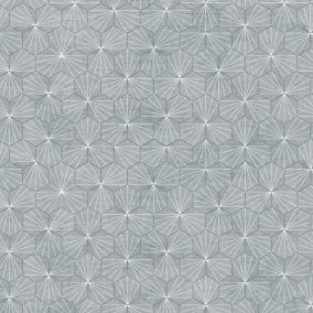 Splashwall Grey Tile Hexagonal MDF Splashback, (H)1220mm (W)2440mm (T)10mm