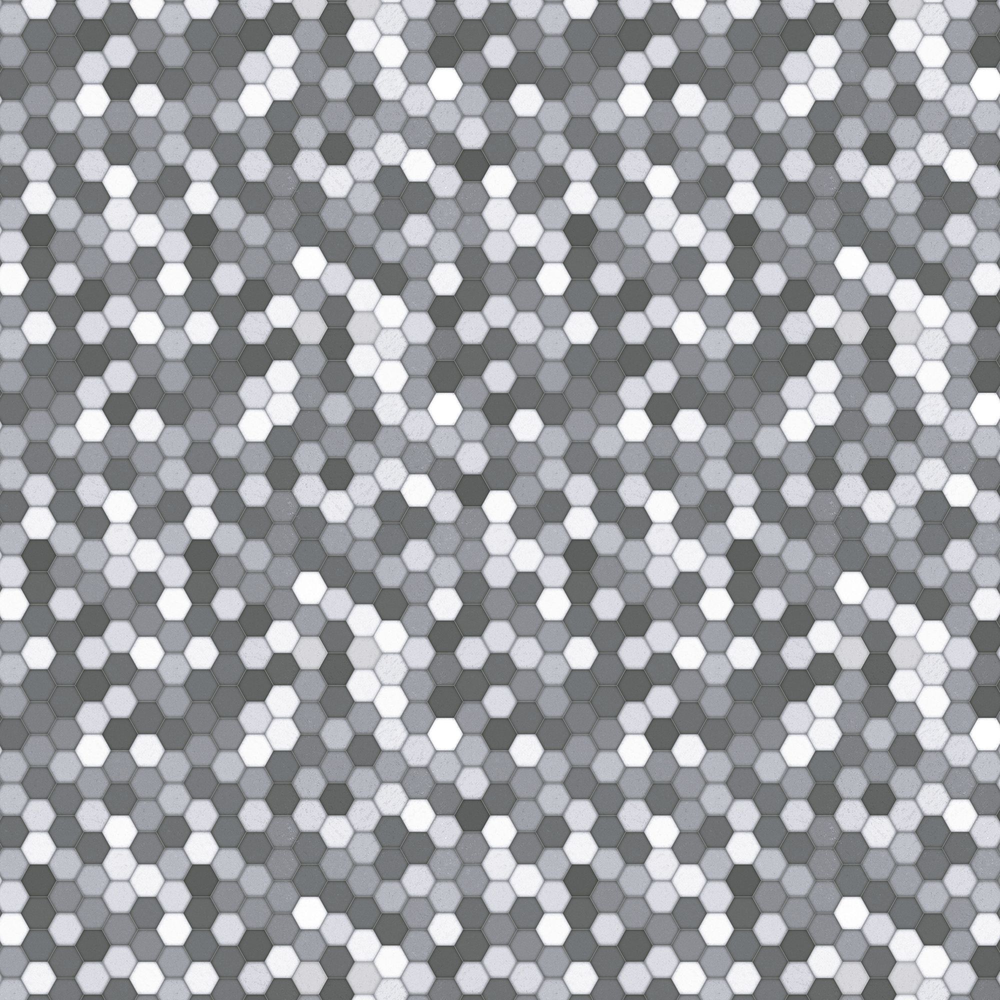 Splashwall Grey & white Hexagonal MDF Splashback, (H)1220mm (W)2440mm (T)10mm