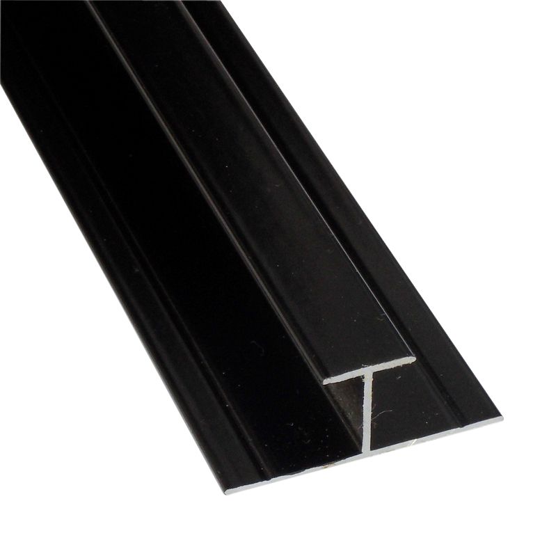 Splashwall H-shaped Panel straight joint (L)2420mm - Black