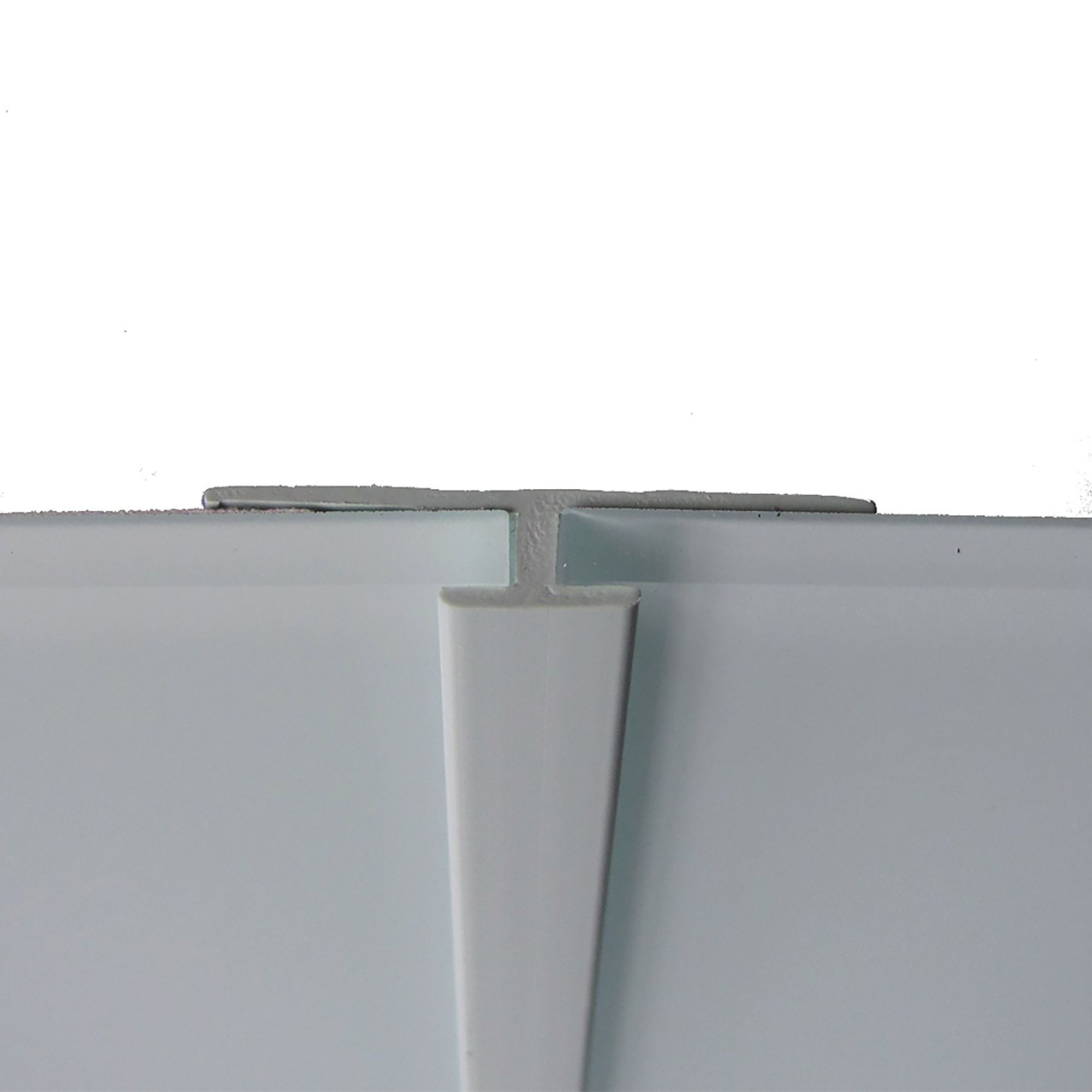 Splashwall H-shaped Panel straight joint (L)2440mm (T)4mm - White metallic effect