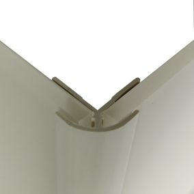 Splashwall Ivory Straight Panel external corner joint, (L)2440mm (T)4mm