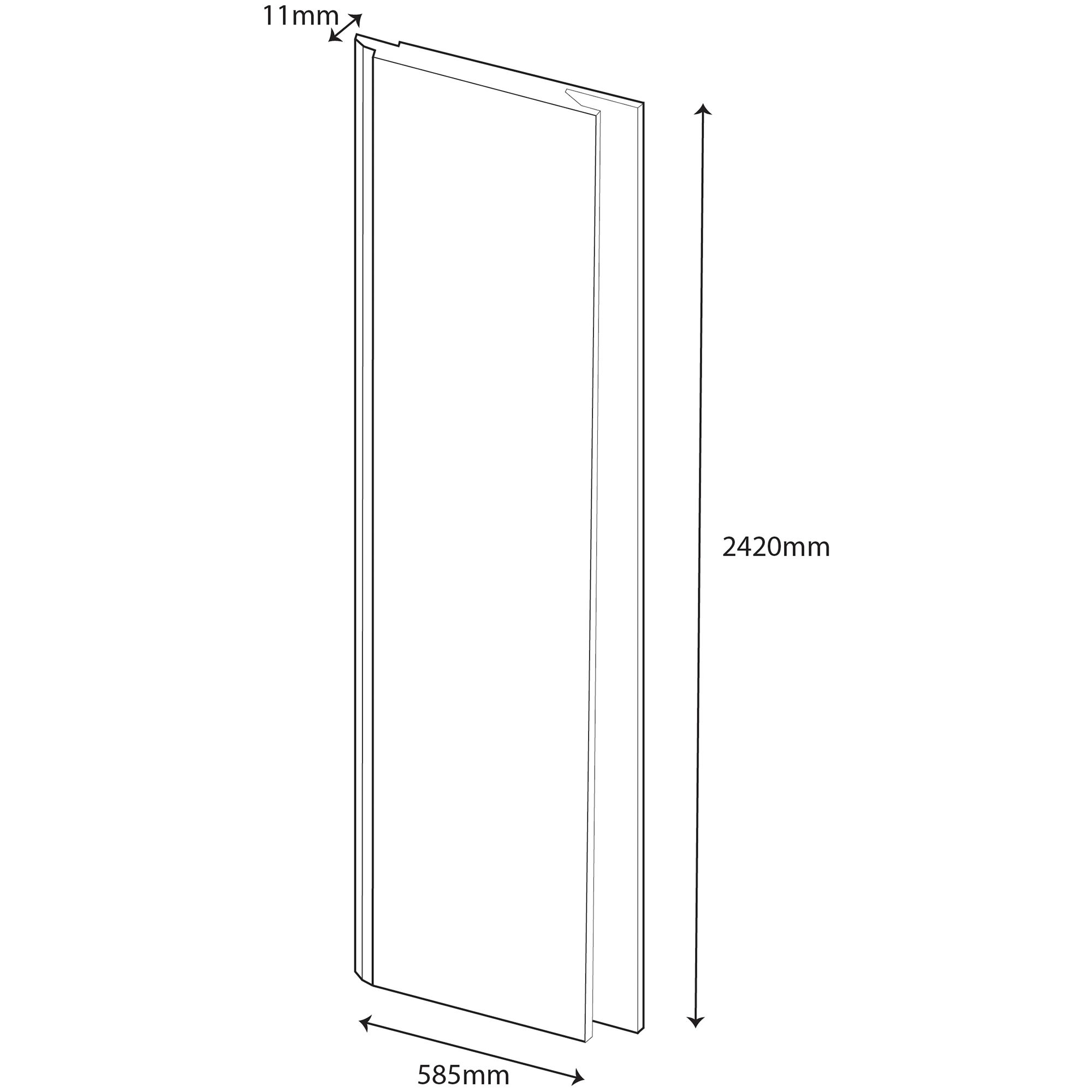 Splashwall Laminate MDF Tongue & groove Bathroom & wet room Panel (H)2420mm (W)585mm - Matt Cream concrete