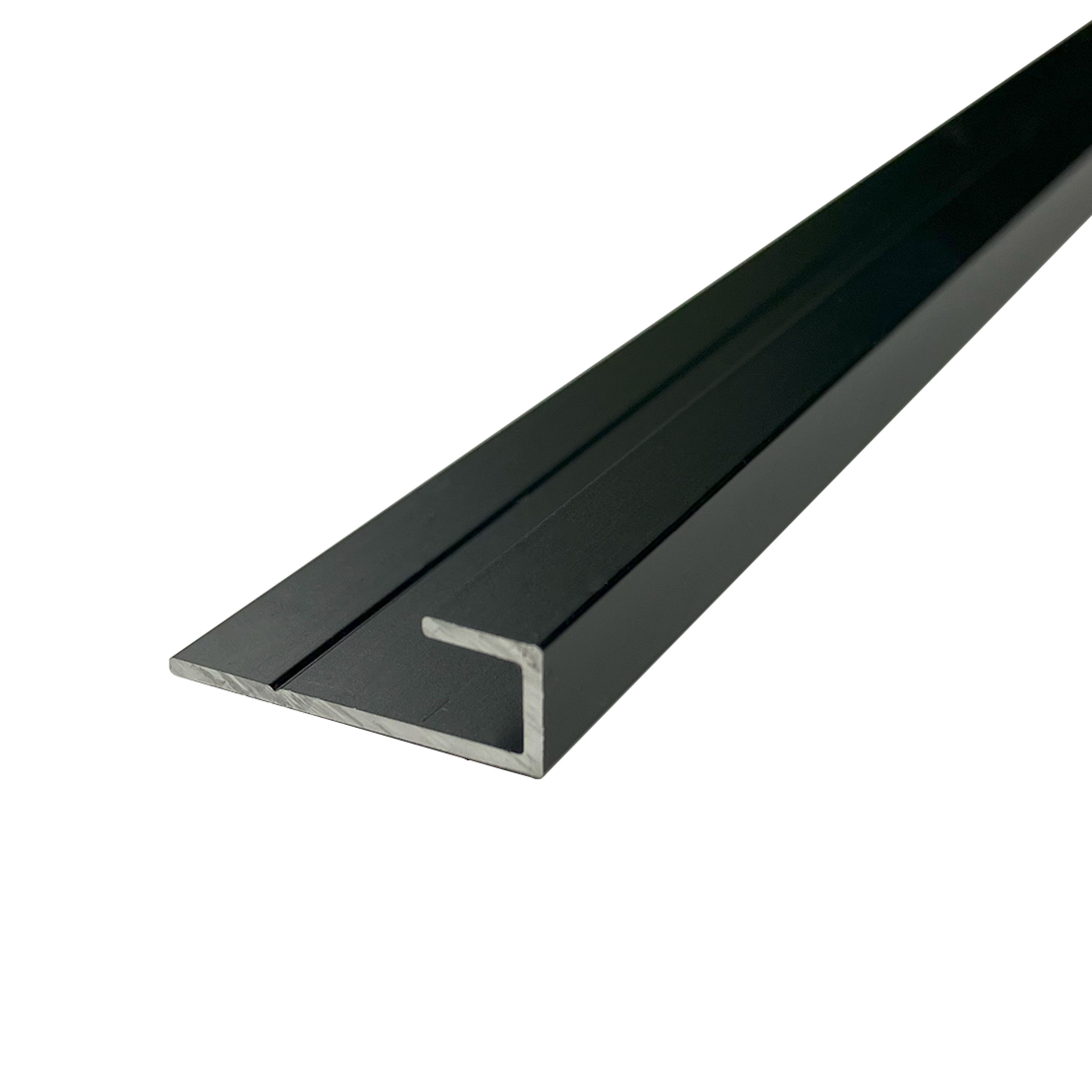Splashwall Matt Black Panel end cap, (L)2440mm (W)27mm (T)4mm