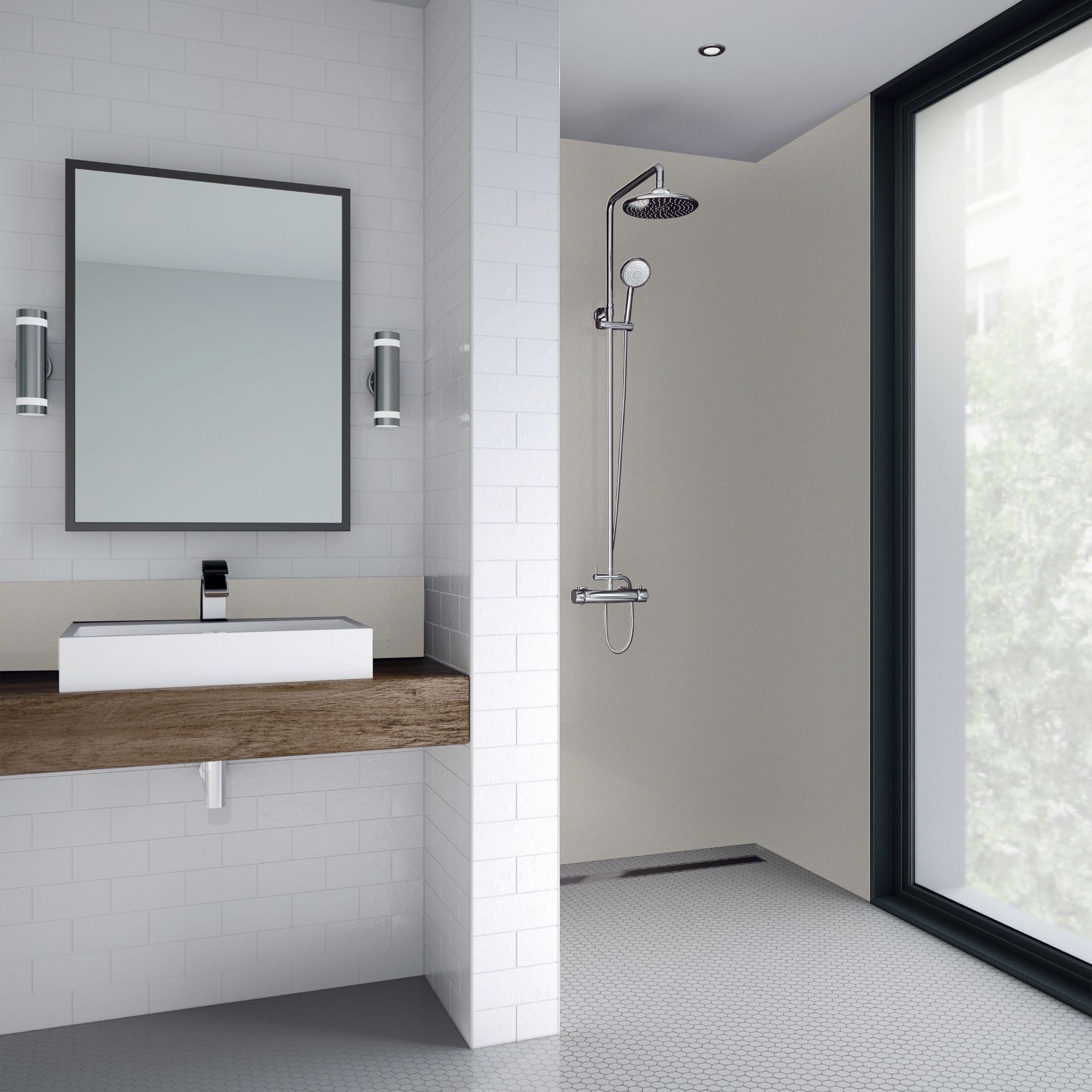Splashwall Matt Ivory Acrylic Panel (H)2440mm (W)1200mm
