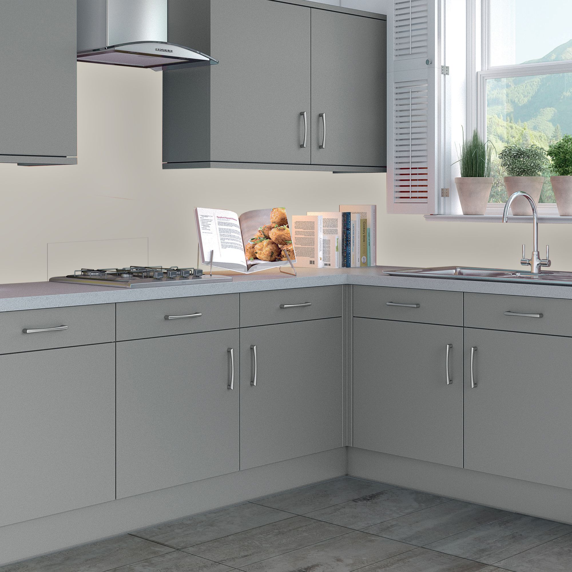 Splashwall Matt Ivory Acrylic Panel (H)2440mm (W)1200mm - 3
