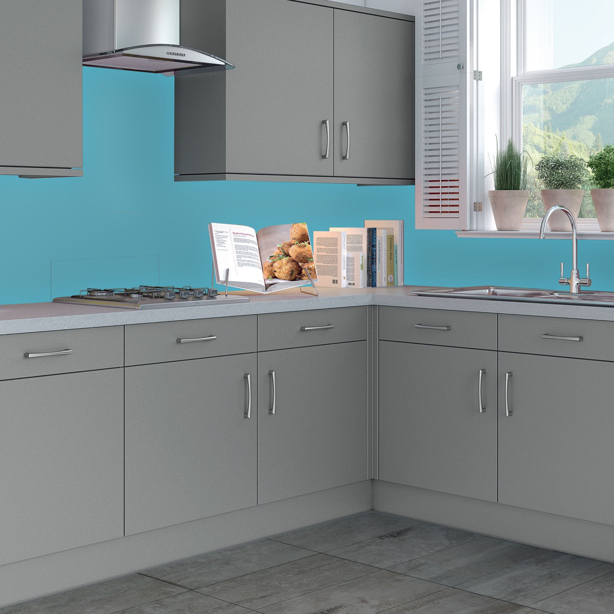 Splashwall Matt Ocean Acrylic Panel (H)2440mm (W)900mm - 3