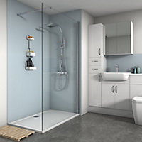 Splashwall Matt Pale blue 3 sided Shower Panel kit (L)1200mm (W)1200mm (T)4mm