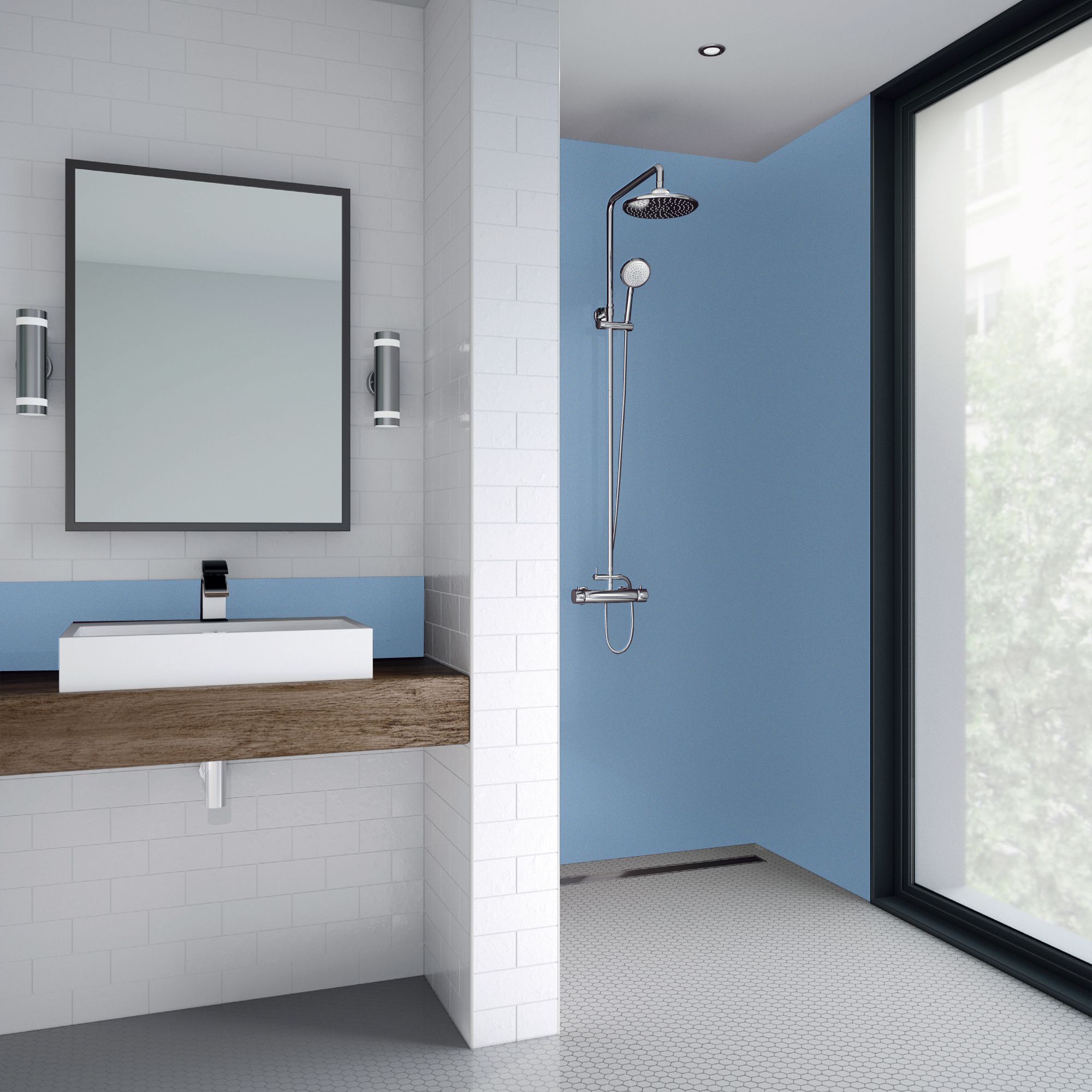 Splashwall Matt Skye Acrylic Panel (H)2440mm (W)1200mm - 3
