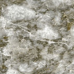 Splashwall Milas Grey Marble effect Aluminium Splashback, (H)600mm (W)2440mm (T)4mm