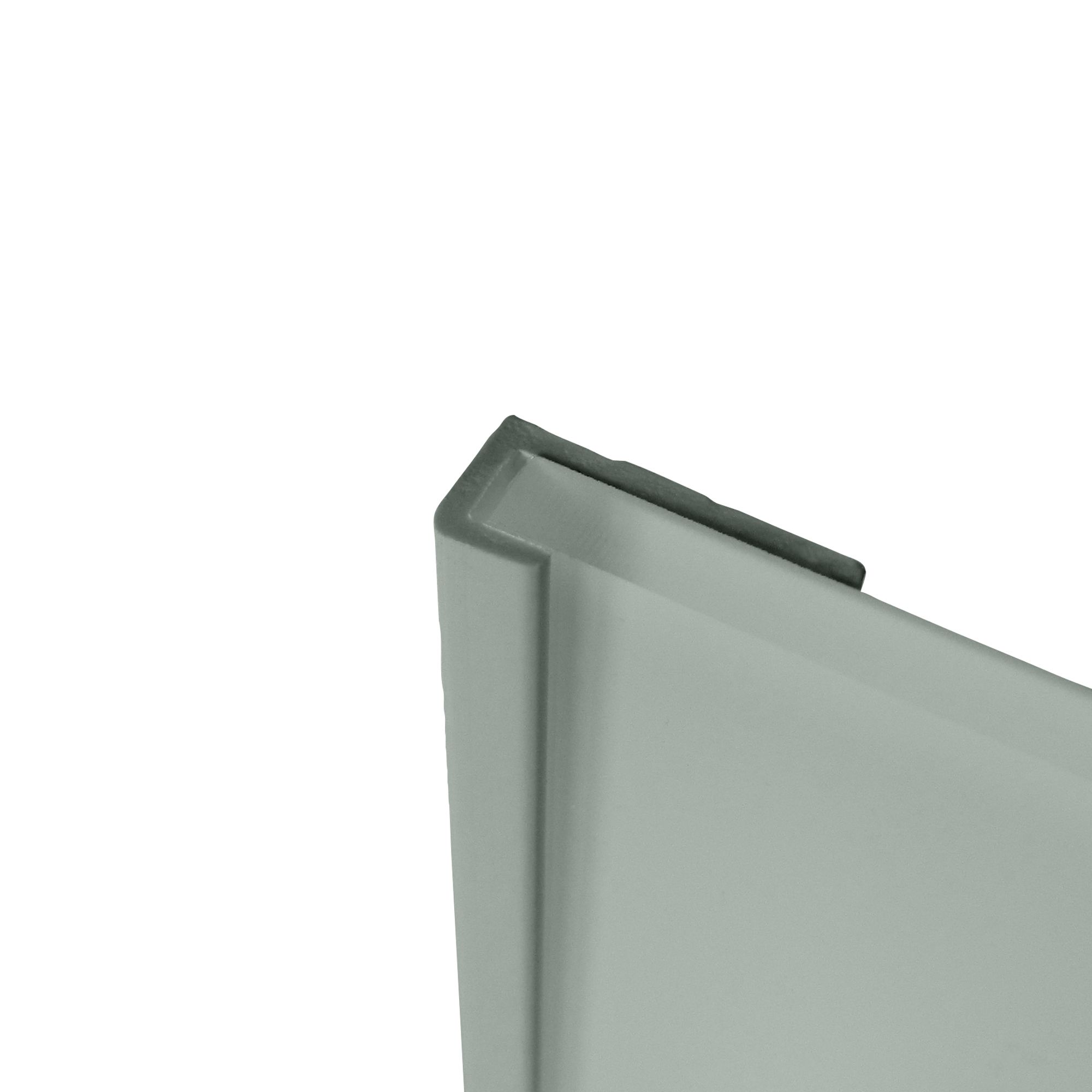 Splashwall Panel end cap (W)400mm (T)3mm - Gloss blue mist