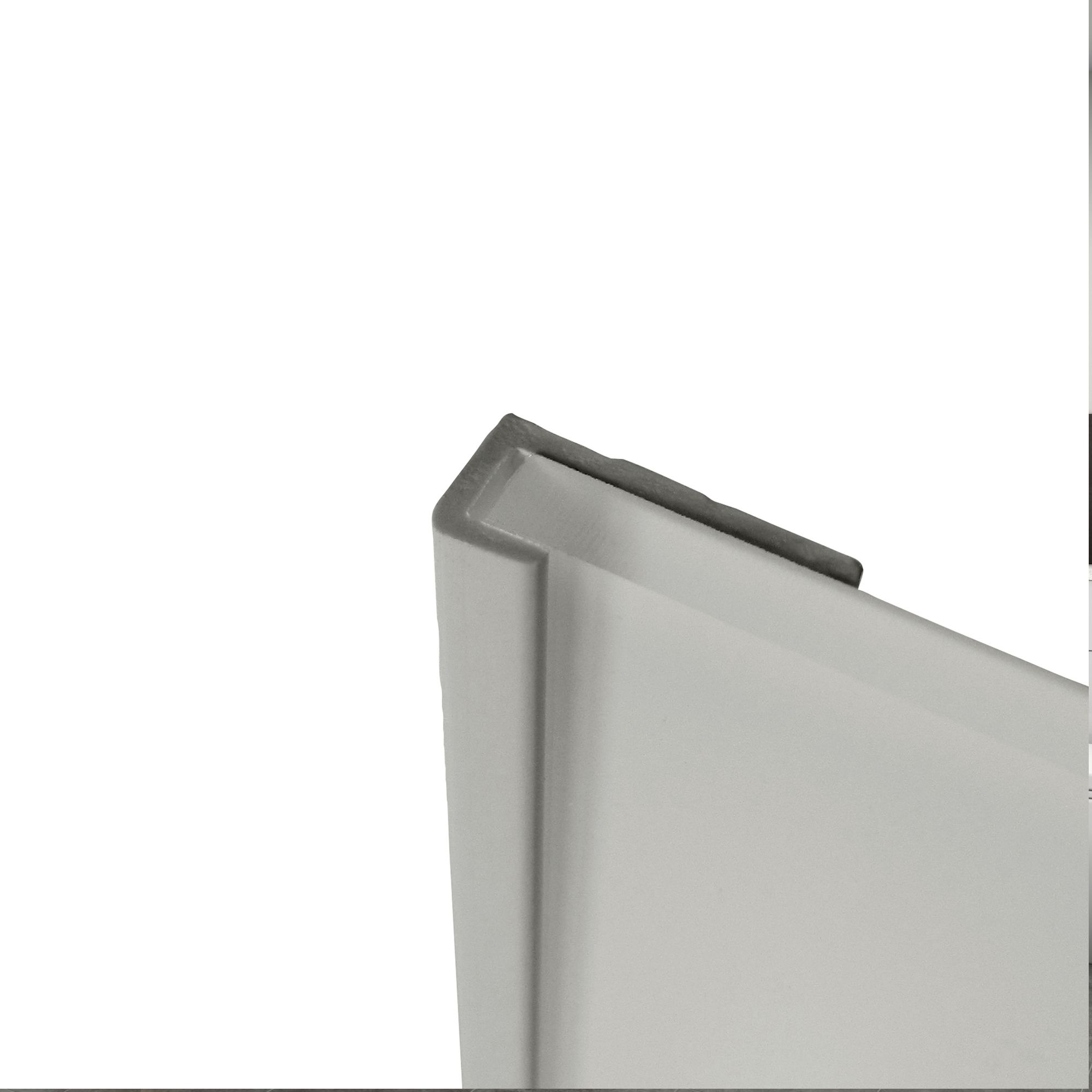 Splashwall Panel end cap (W)400mm (T)4mm - Grey