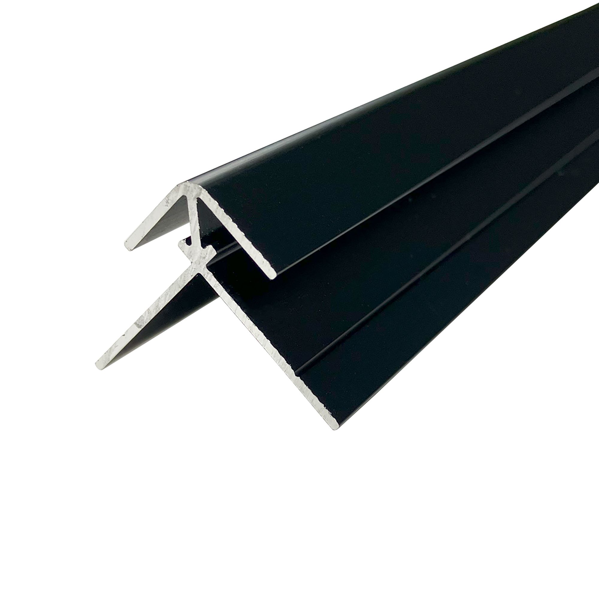 Splashwall Panel external corner joint (L)2440mm (W)31mm (T)4mm - Matt black